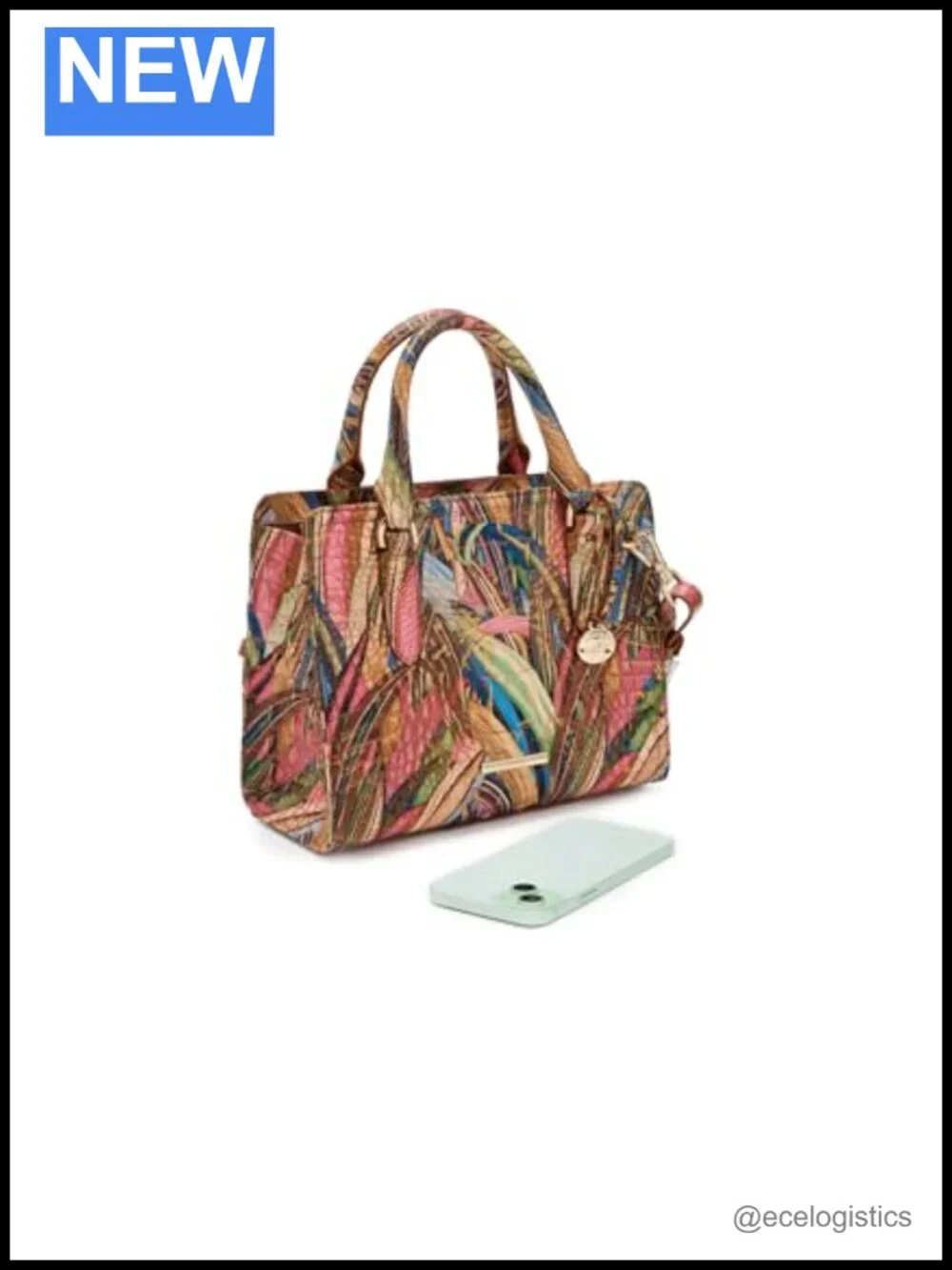 BRAHMIN Leather Small Satchel Crossbody Bag Adjustable Strap